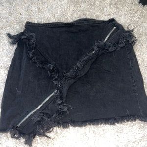 Black mini skirt with cool detailing